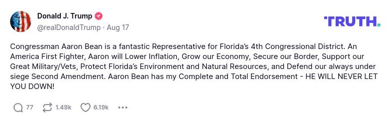 Post preview from Donald Trump