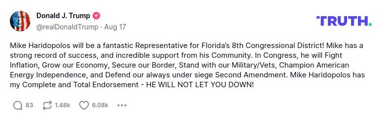 Post preview from Donald Trump