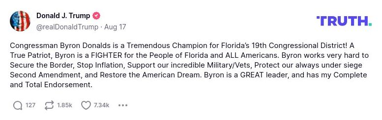 Post preview from Donald Trump