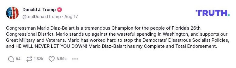 Post image from Donald Trump