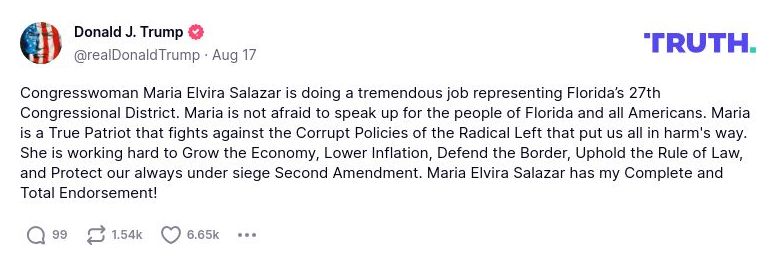 Post preview from Donald Trump