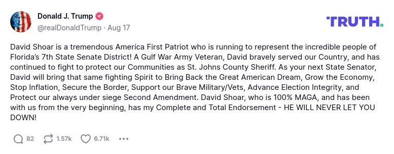 Post preview from Donald Trump