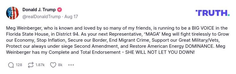 Post preview from Donald Trump