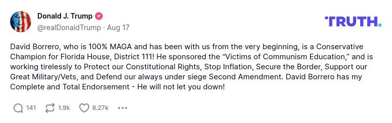 Post preview from Donald Trump