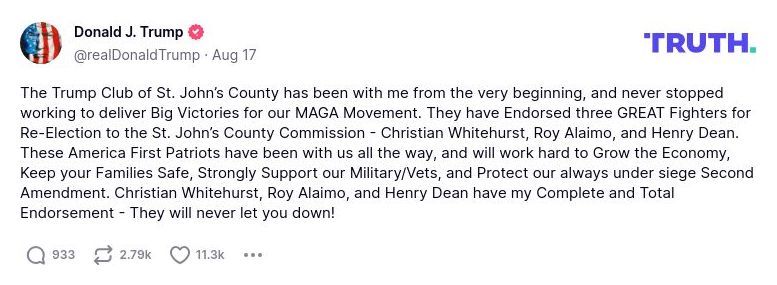 Post image from Donald Trump