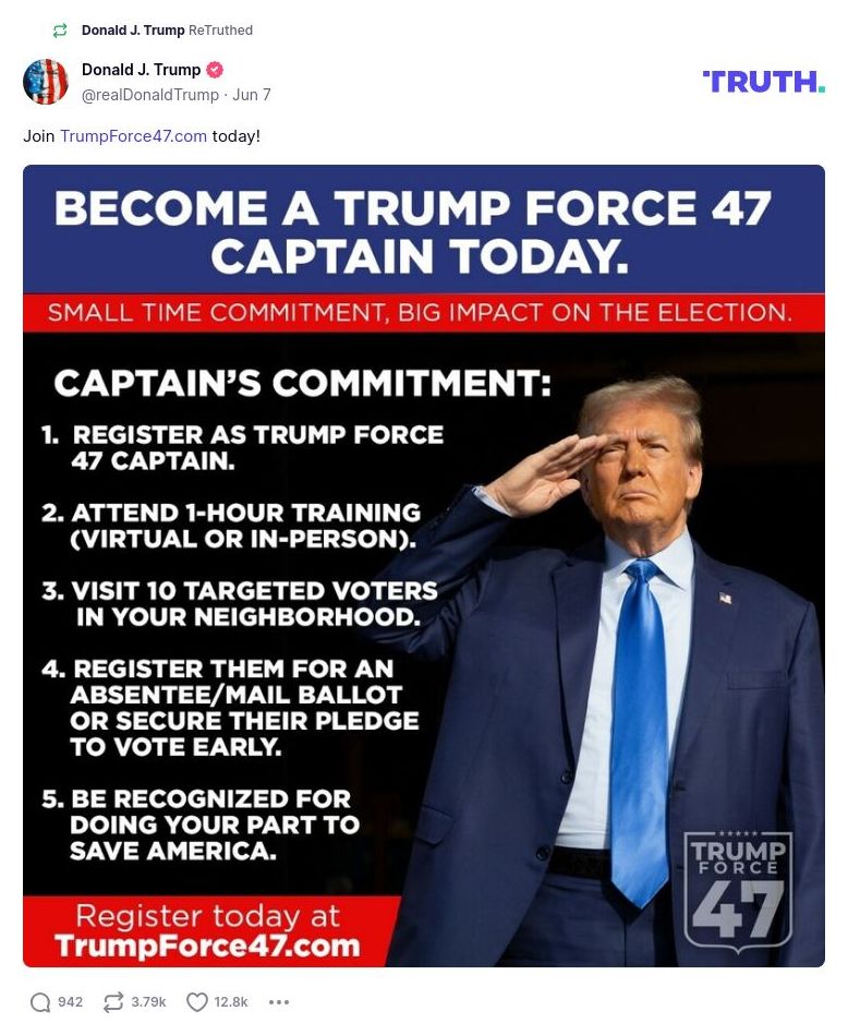 Post image from Donald Trump