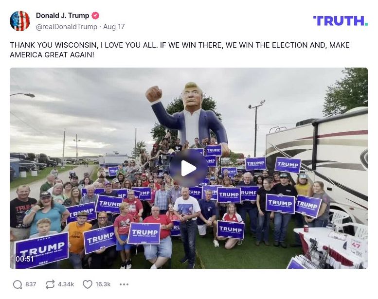 Post image from Donald Trump