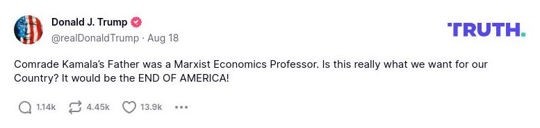 Post image from Donald Trump