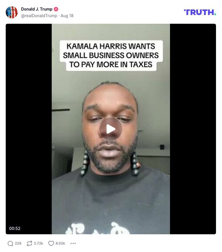 Post image from Donald Trump