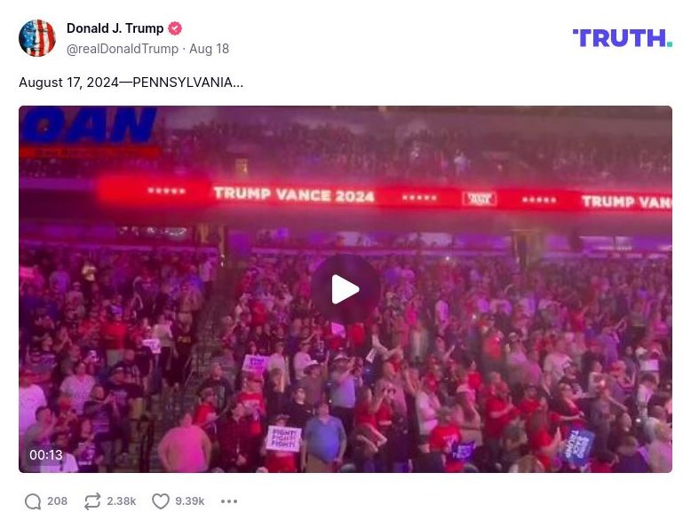 Post image from Donald Trump