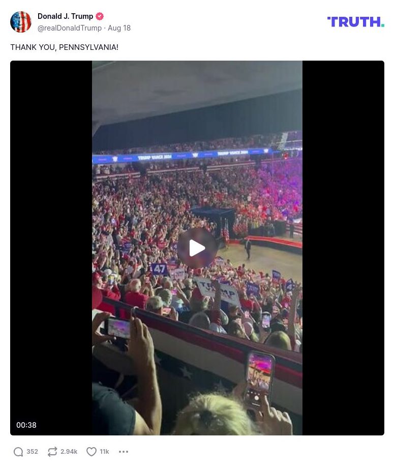 Post image from Donald Trump