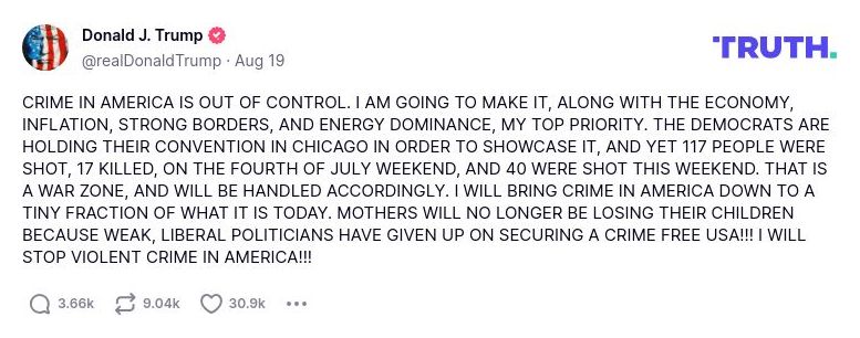 Post preview from Donald Trump