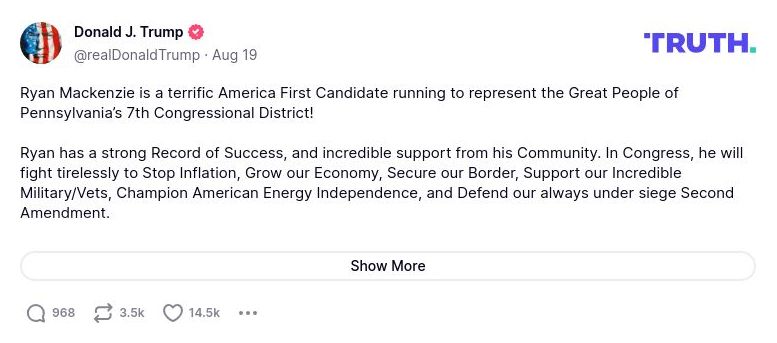 Post preview from Donald Trump