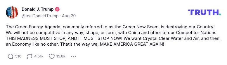 Post preview from Donald Trump