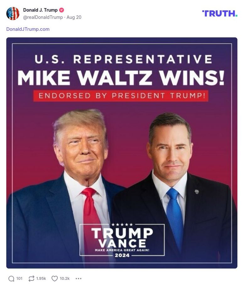 Post image from Donald Trump