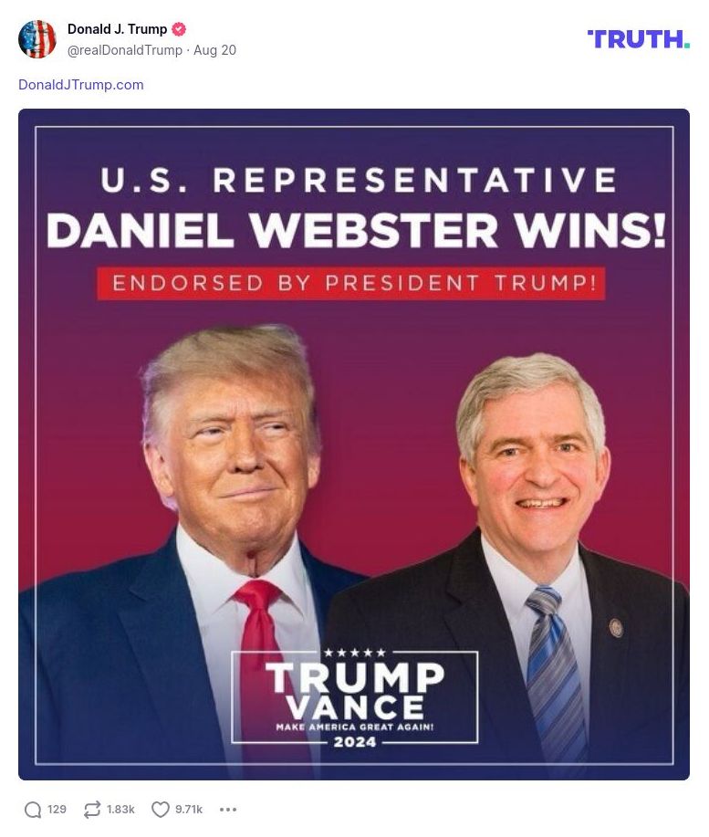 Post image from Donald Trump