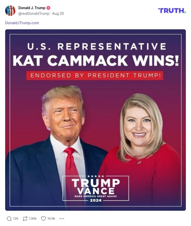 Post image from Donald Trump