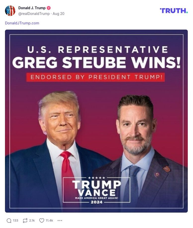 Post image from Donald Trump