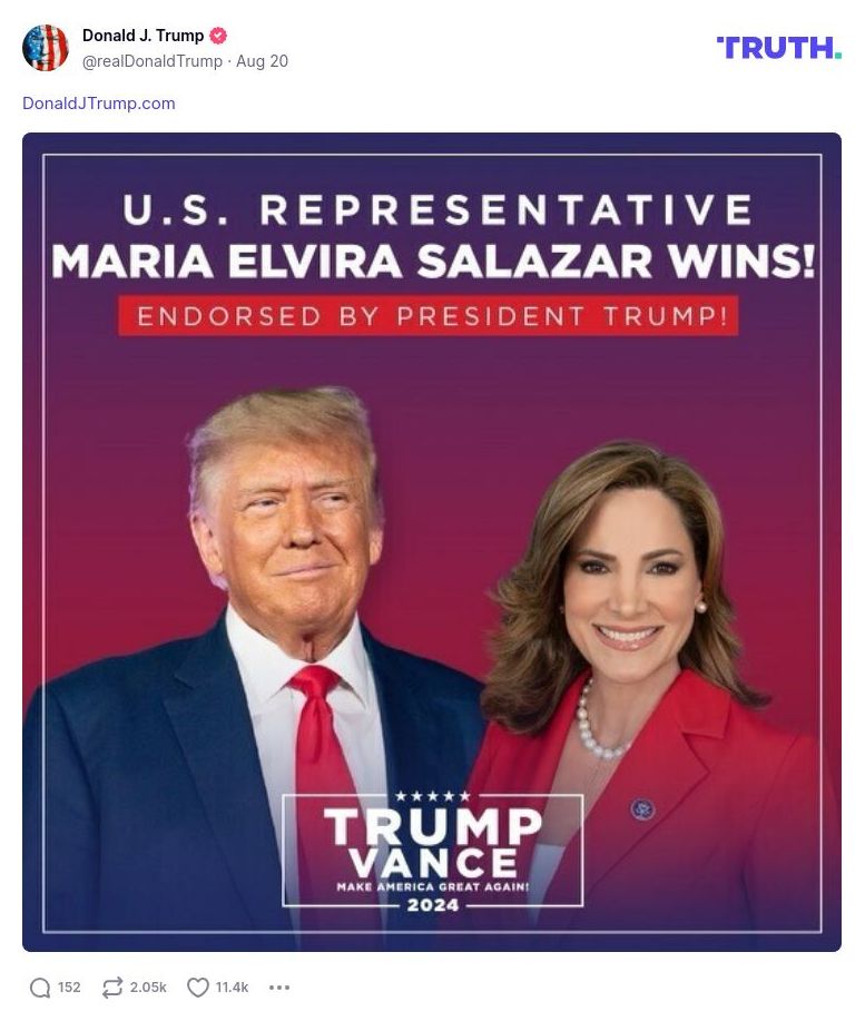 Post image from Donald Trump