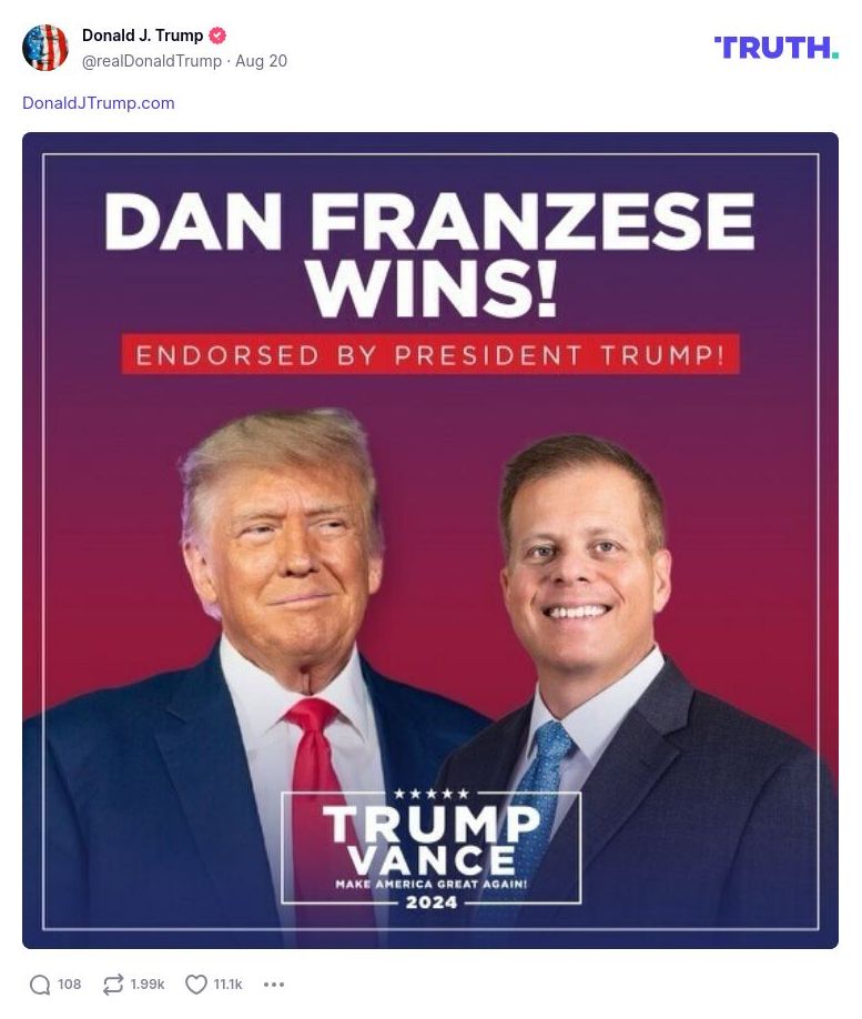 Post image from Donald Trump