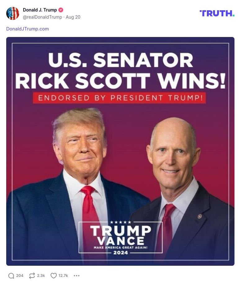 Post image from Donald Trump