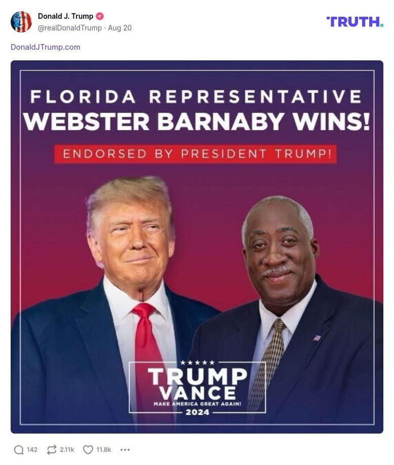 Post image from Donald Trump