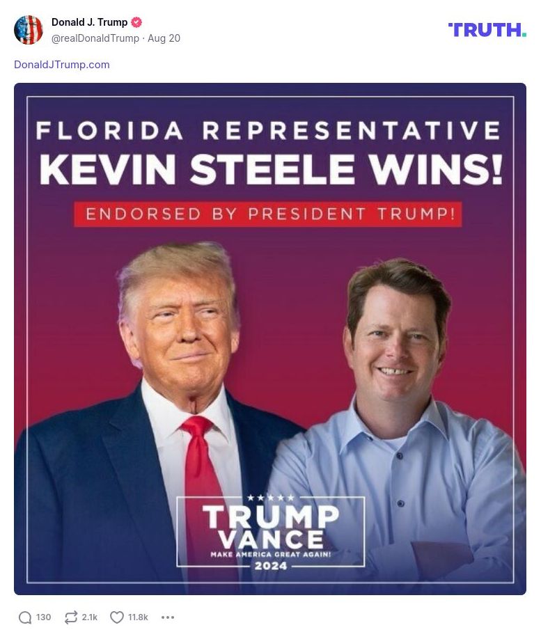 Post image from Donald Trump