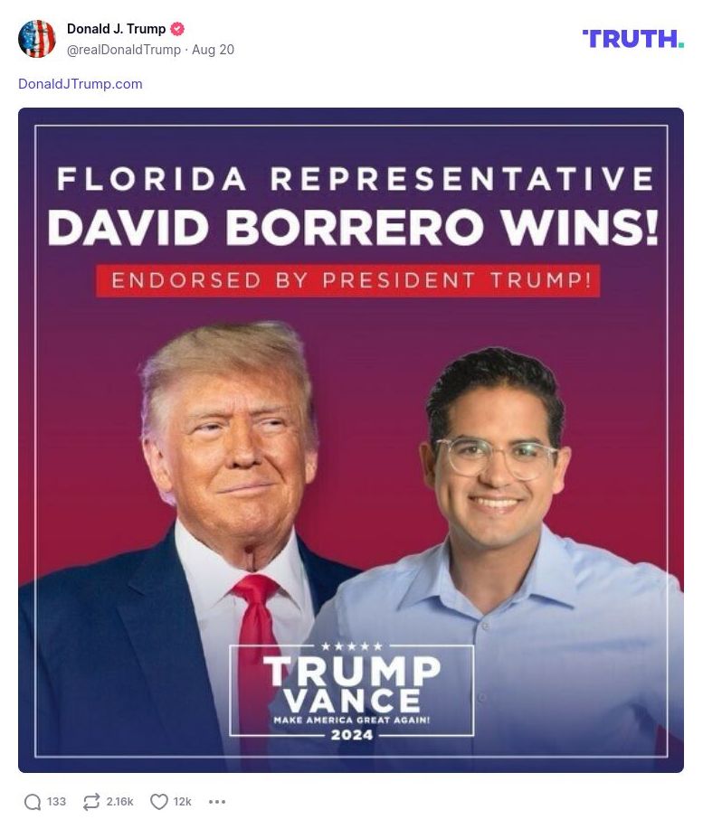 Post image from Donald Trump