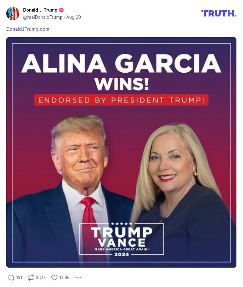 Post image from Donald Trump