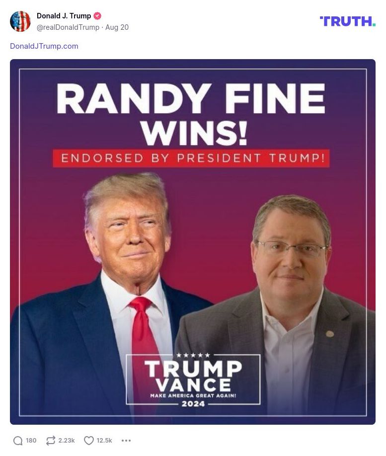 Post image from Donald Trump