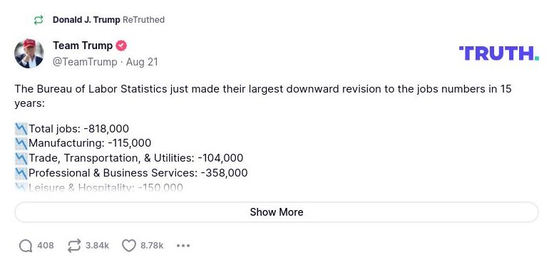 Post preview from Donald Trump