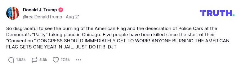 Post image from Donald Trump