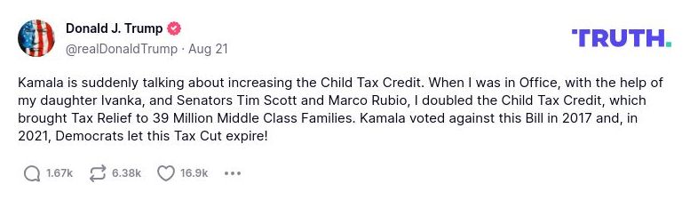 Post image from Donald Trump