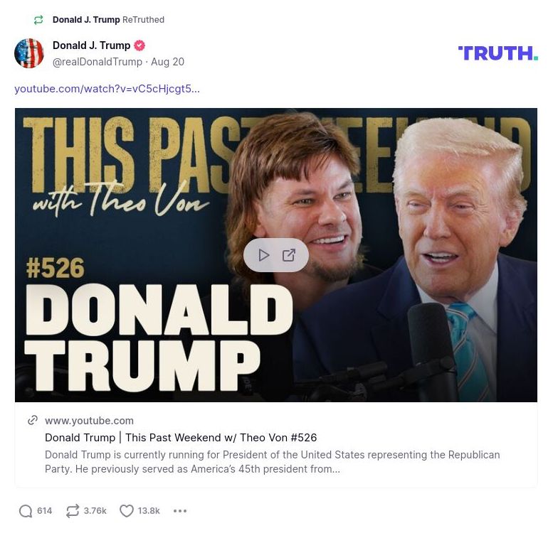 Post image from Donald Trump