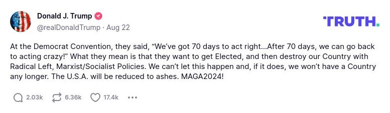 Post image from Donald Trump