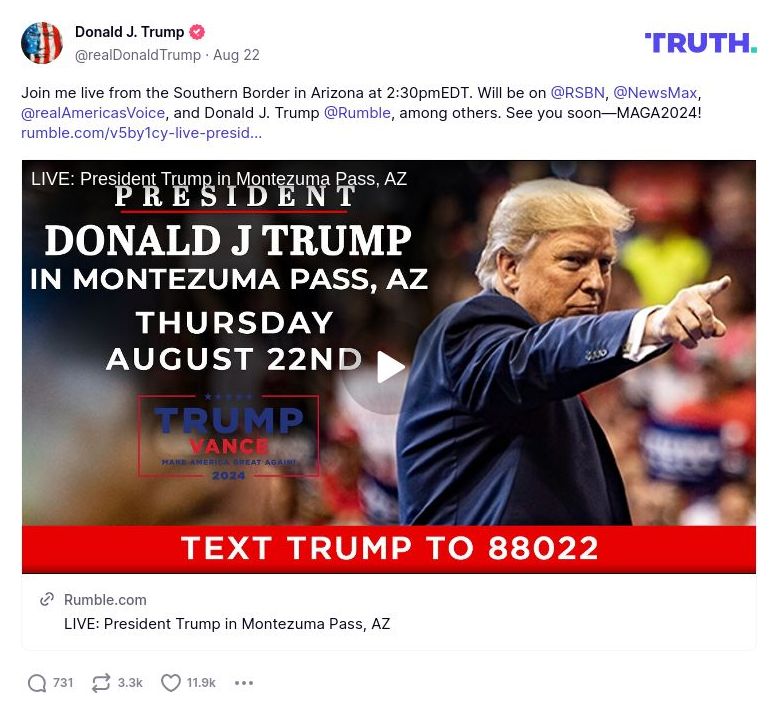 Post image from Donald Trump