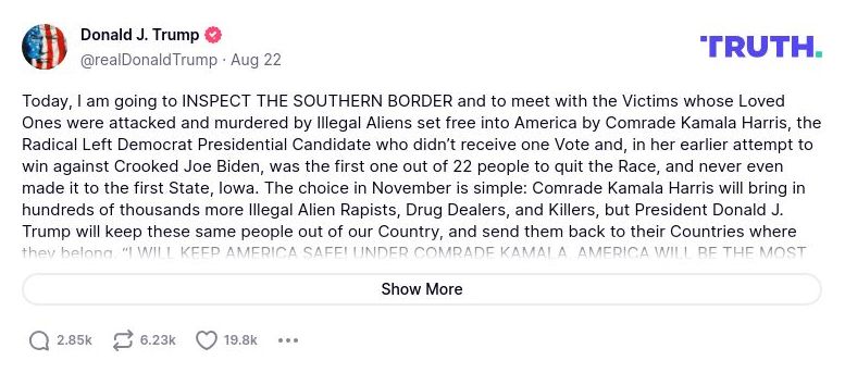 Post preview from Donald Trump