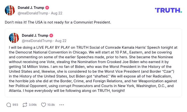 Post image from Donald Trump