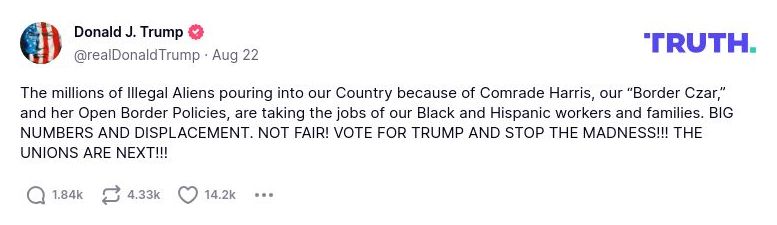 Post image from Donald Trump