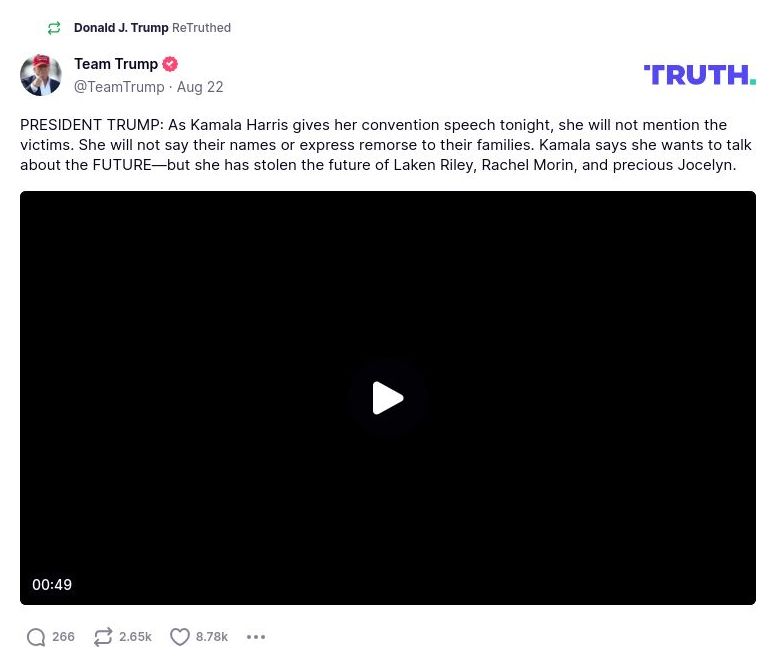 Post image from Donald Trump