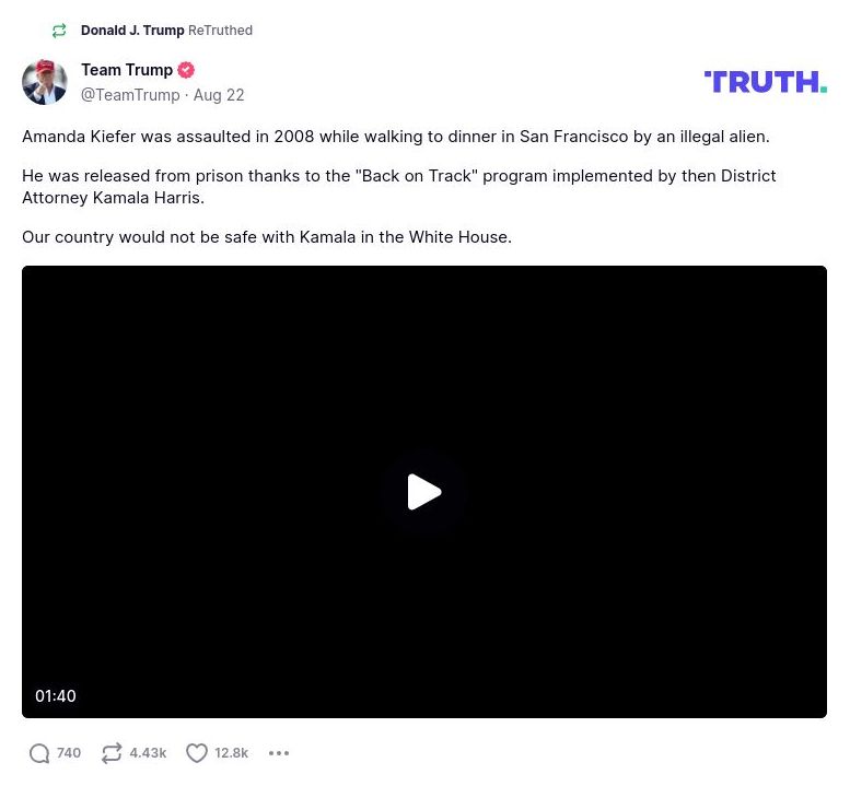 Post image from Donald Trump