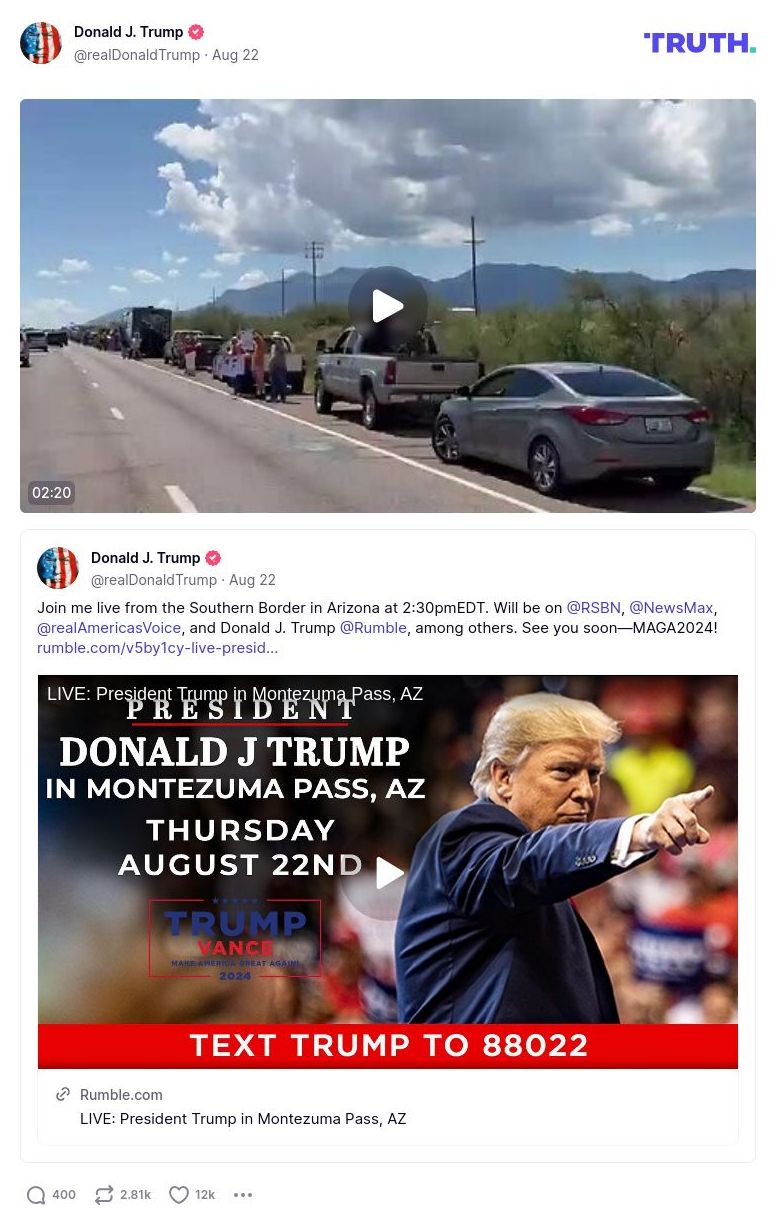 Post image from Donald Trump