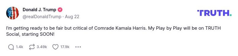 Post image from Donald Trump