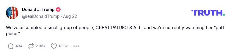 Post image from Donald Trump