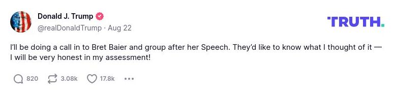 Post image from Donald Trump