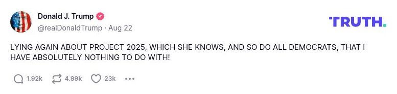 Post image from Donald Trump