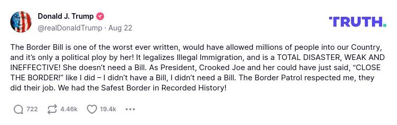 Post preview from Donald Trump