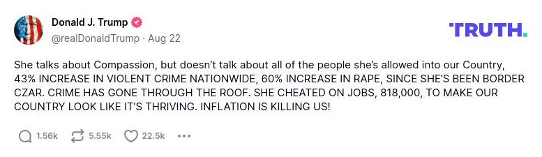 Post preview from Donald Trump