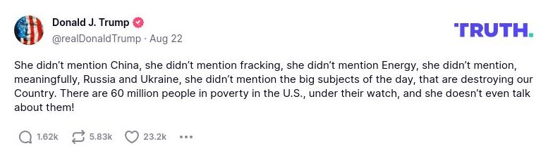 Post preview from Donald Trump