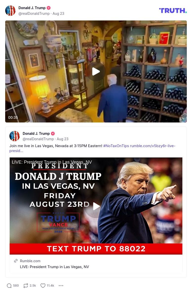 Post image from Donald Trump